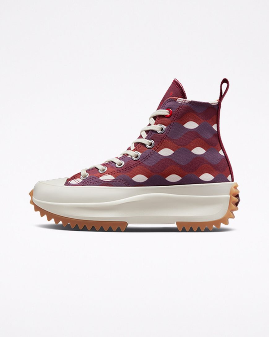 Men's Converse Run Star Hike Twisted Classics High Top Platform Shoes Dark Red / Khaki | AU 36194X